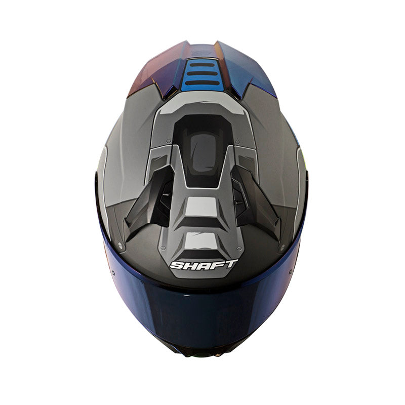 CASCO SHAFT SH-560 CHIEF CROMADO AZUL METALIZADO IRIDIUM
