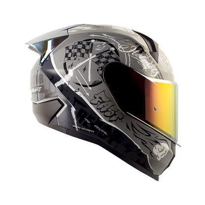 CASCO SHAFT SH-560 EVO MOTION V2 GRIS NEGRO VISOR ROJO