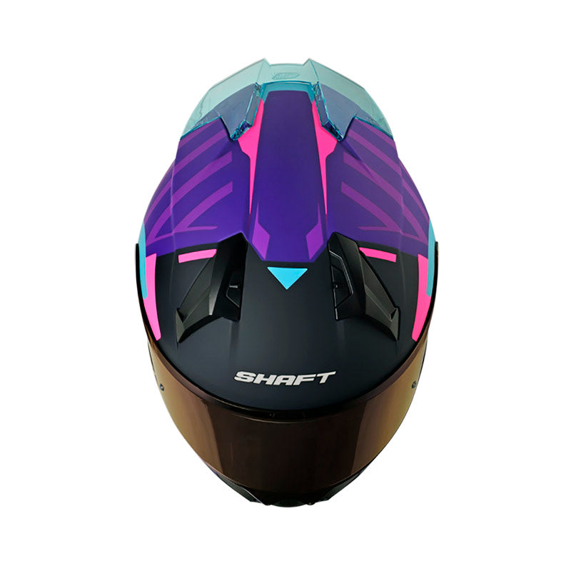 CASCO SHAFT SH-560 FALLOU MATE MORADO AZUL VISOIR IRIDIUM
