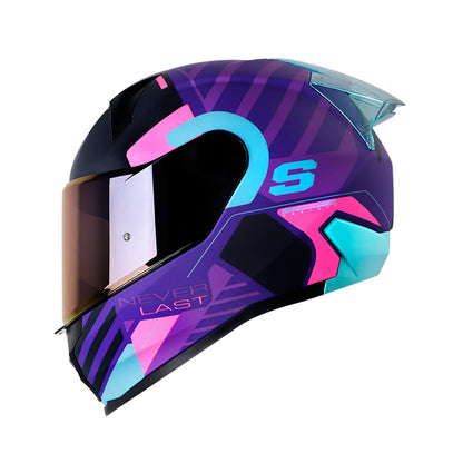CASCO SHAFT SH-560 FALLOU MATE MORADO AZUL VISOIR IRIDIUM