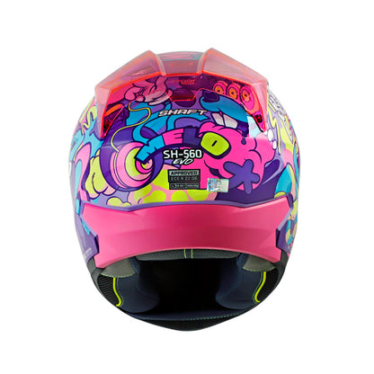CASCO SHAFT SH-560 MELO MORADO CLARO FUCSIA VISOR IRIDIUM