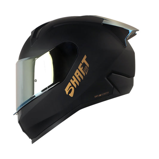 CASCO SHAFT SH-560 SOLID MATE NEGRO DORADO VISOR IRIDIUM