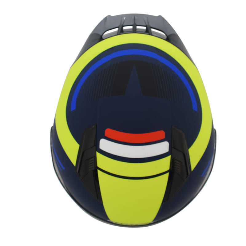 CASCO SHAFT SH-582SP INTERCEPTOR AZUL NAVY AMARILLO NEON