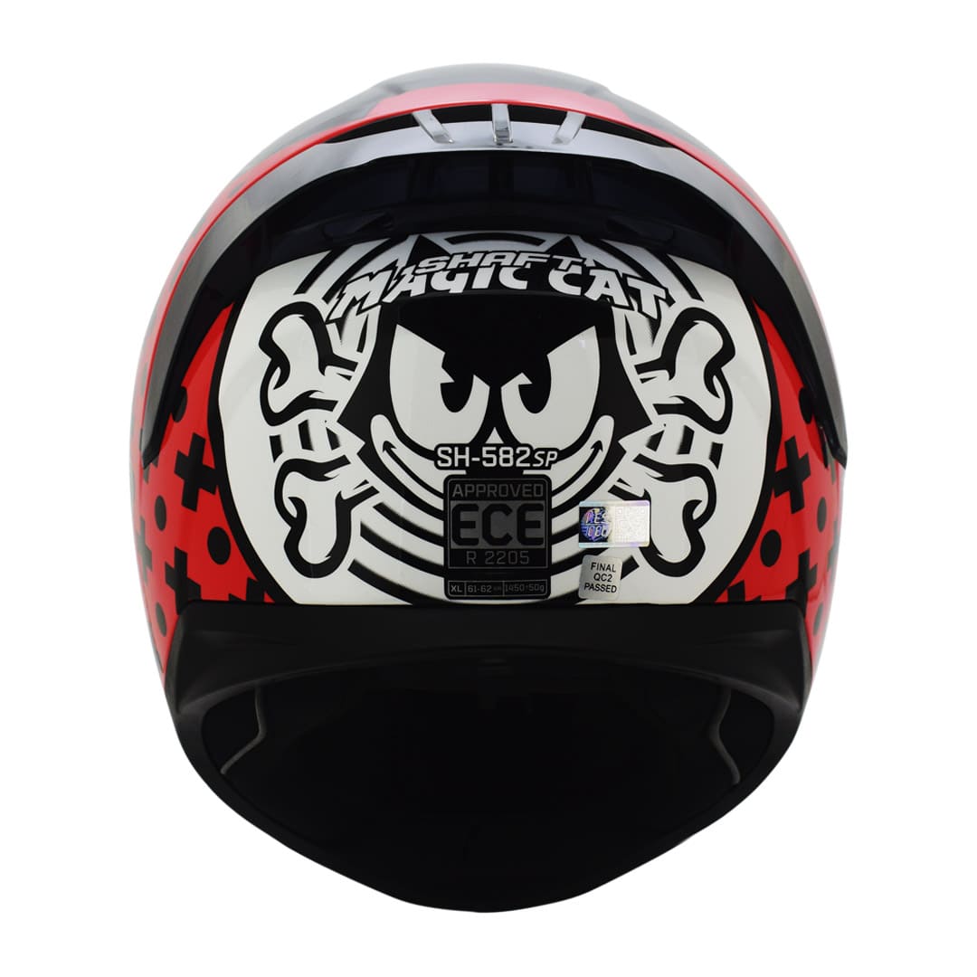 CASCO SHAFT SH-582SP MAGIC CAT ROJO NARANJA NEON