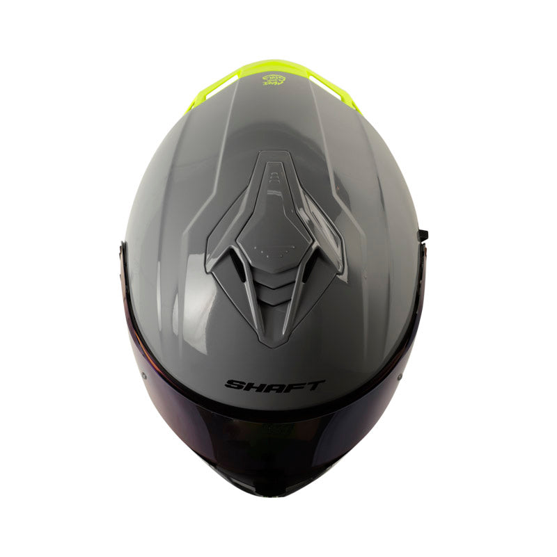 CASCO SHAFT SH-598GTR SOLID GRIS AMARILLO NEON VISOR IRIDUM