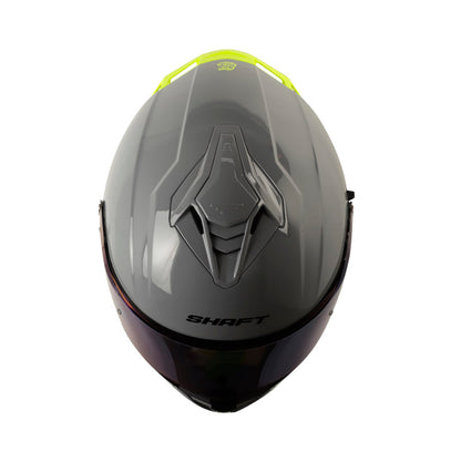CASCO SHAFT SH-598GTR SOLID GRIS AMARILLO NEON VISOR IRIDUM
