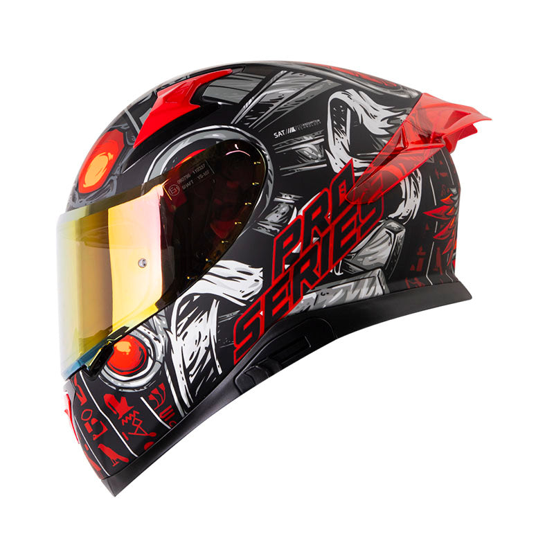 CASCO SHAFT SH-612DV PRO FARAON MATE NEGRO ROJO IRIDIUM