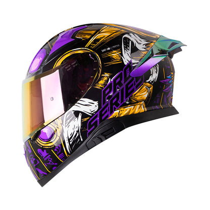 CASCO SHAFT SH-612DV PRO FARAON NEGRO MORADO VISOR IRIDIUM