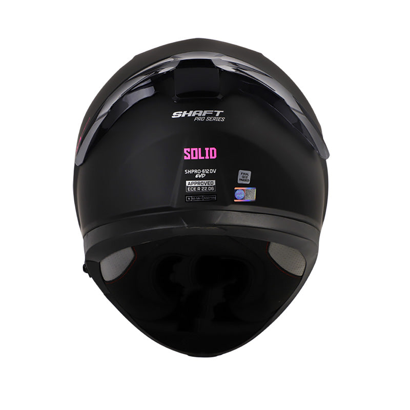 CASCO SHAFT SH-612DV PRO SOLID MATE NEGRO FUCSIA NEON VISOR HUMO