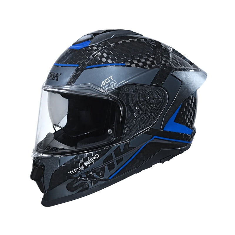 CASCO SMK TITAN CARBON NERO NEGRO GRIS AZUL