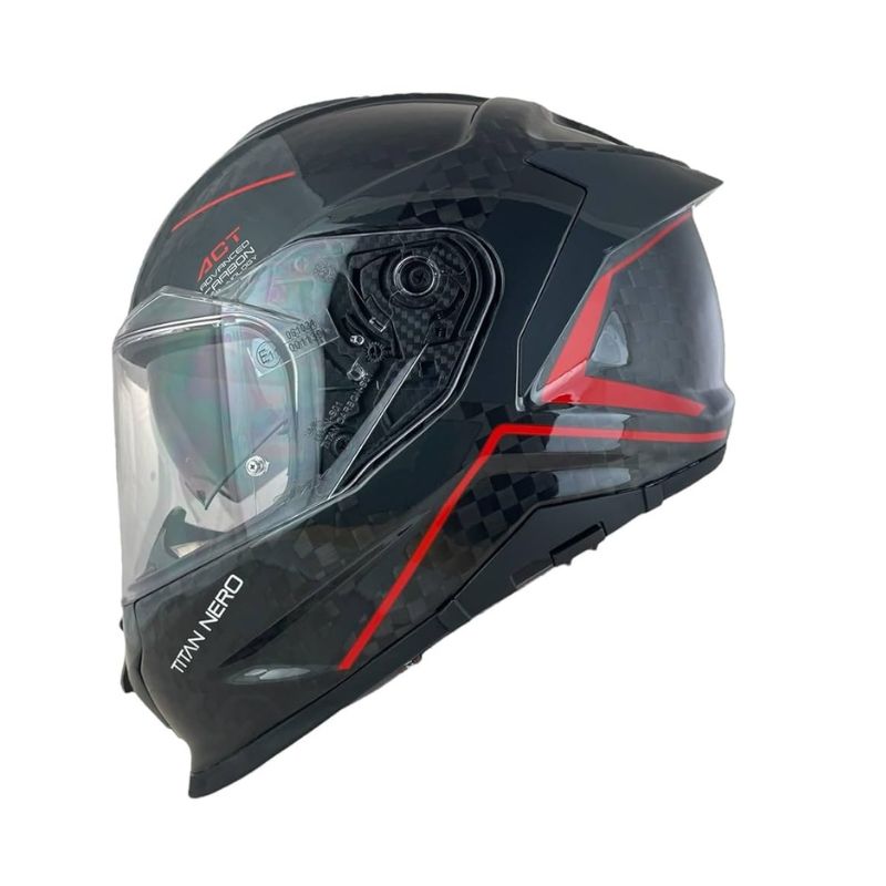 CASCO SMK TITAN CARBON NERO NEGRO GRIS ROJO