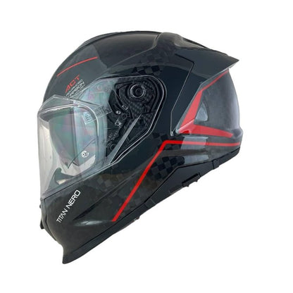 CASCO SMK TITAN CARBON NERO NEGRO GRIS ROJO
