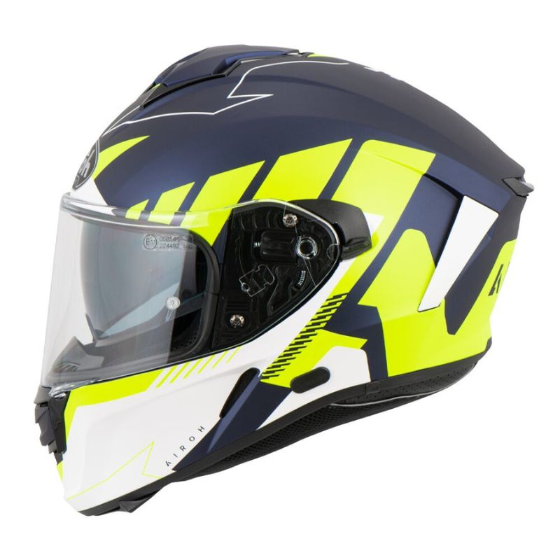 CASCO AIROH SPARK RISE MATE AZUL AMARILLO