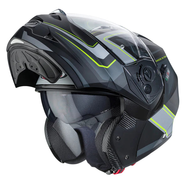 CASCO CABERG DUKE II TOUR MATE NEGRO AMARILLO NEON PLATA