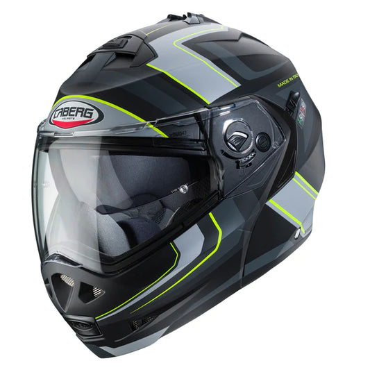 CASCO CABERG DUKE II TOUR MATE NEGRO AMARILLO NEON PLATA