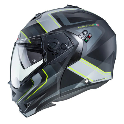 CASCO CABERG DUKE II TOUR MATE NEGRO AMARILLO NEON PLATA