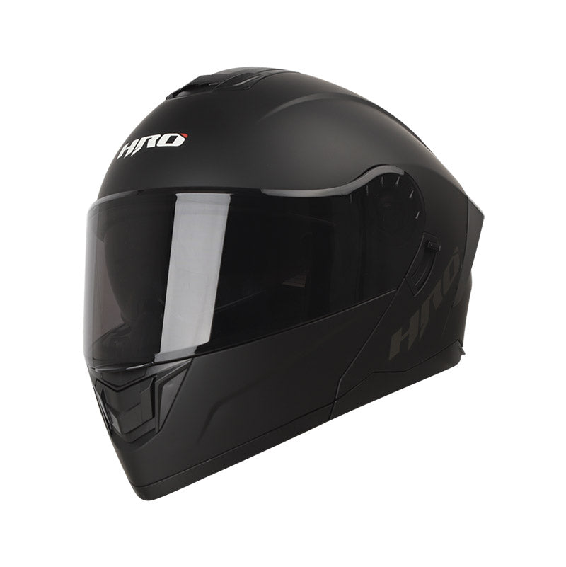 CASCO HRO HRO-3480DV SOLID MATE NEGRO VISOR HUMO