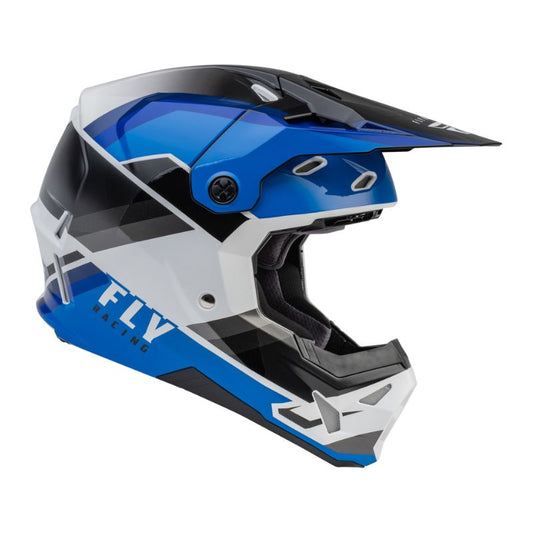 CASCO FLY FORMULA CP RUSH NEGRO AZUL BLANCO