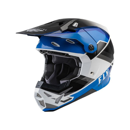 CASCO FLY FORMULA CP RUSH NEGRO AZUL BLANCO