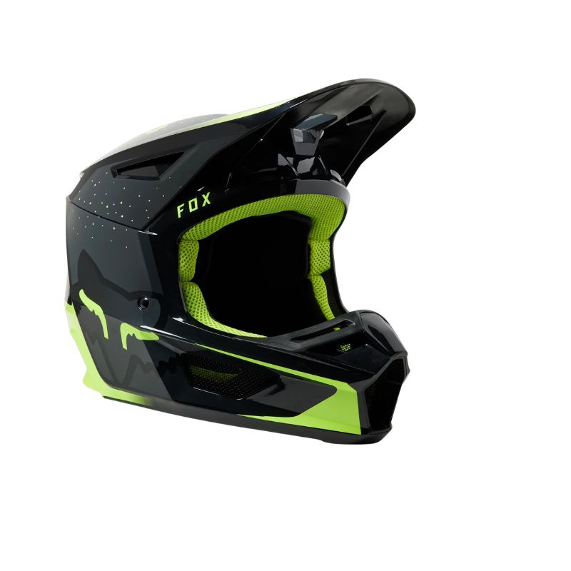 CASCO FOX V2 VIZEN NEGRO AMARILLO NEON