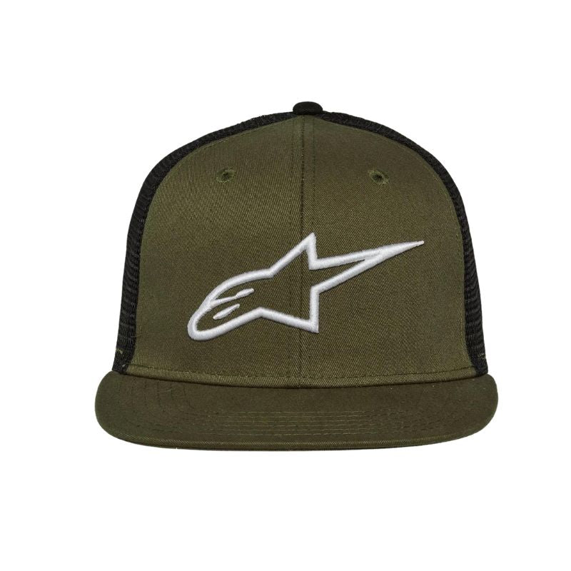 GORRA ALPINESTARS CORP TRUCKER VERDE NEGRA