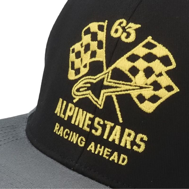 GORRA ALPINESTARS DOUBLE CHECK NEGRO GRIS AMARILLO