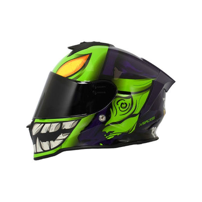 CASCO X-SPORTS V151 GOBLIN VERDE MORADO VISOR HUMO