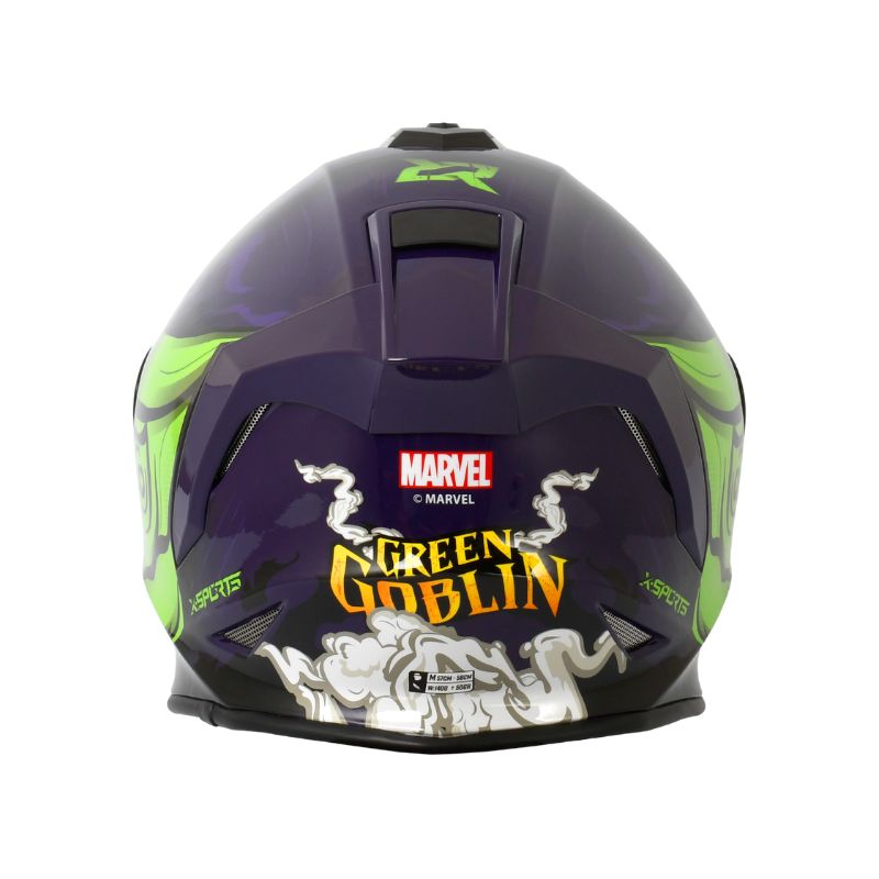 CASCO X-SPORTS V151 GOBLIN VERDE MORADO VISOR HUMO