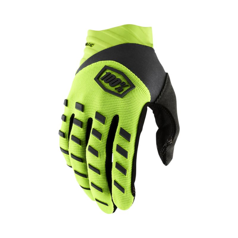 GUANTES 100% AIRMATIC AMARILLO NEON NEGRO