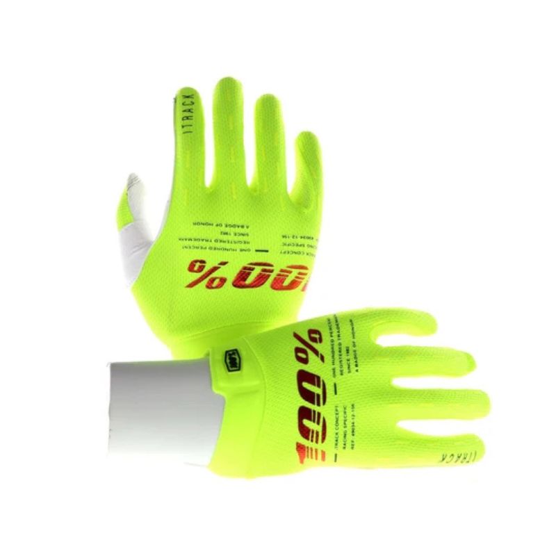 GUANTES 100% ITRACK AMARILLO NEON
