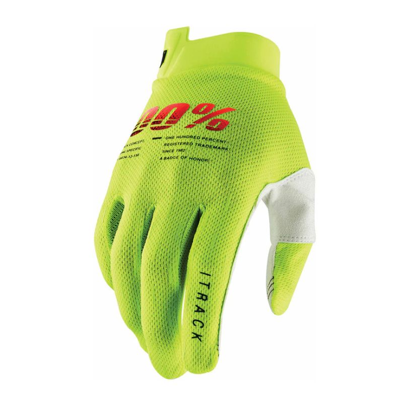 GUANTES 100% ITRACK AMARILLO NEON