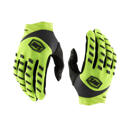 GUANTES 100% AIRMATIC AMARILLO NEON NEGRO