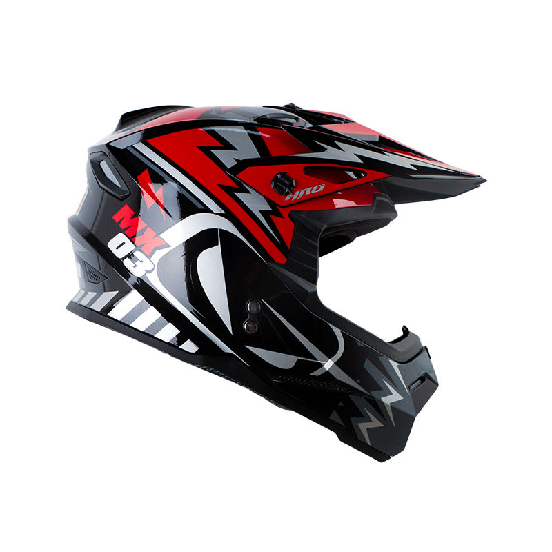 CASCO HRO HRO-MX03 SCRIBBLE NEGRO ROJO