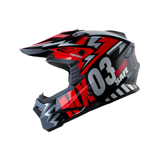 CASCO HRO HRO-MX03 SCRIBBLE NEGRO ROJO
