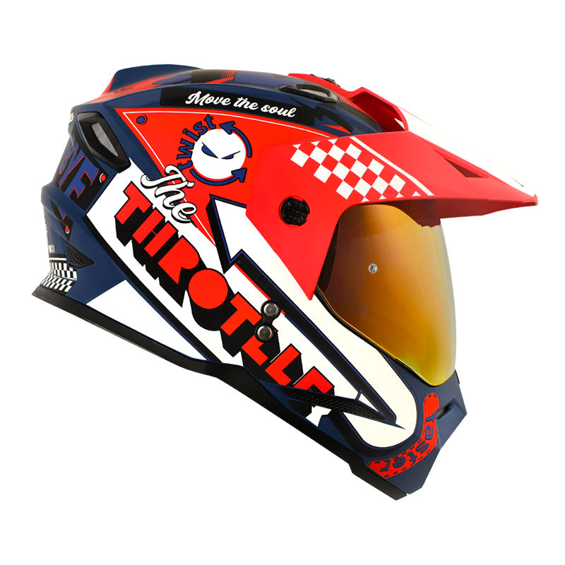 CASCO HRO HRO-MX330DV BYE BYE MATE AZUL OSCURO ROJO IRIDIUM