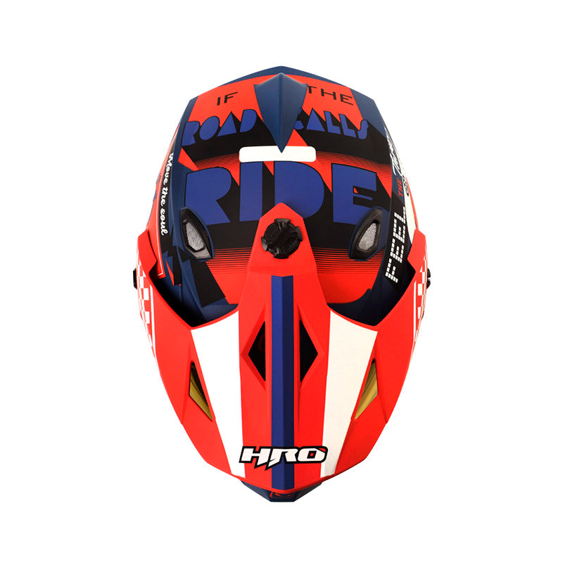 CASCO HRO HRO-MX330DV BYE BYE MATE AZUL OSCURO ROJO IRIDIUM