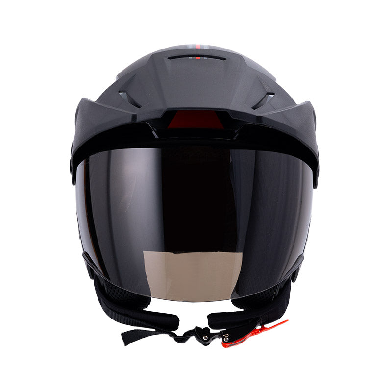 CASCO ICH ICH-102 YARUKO MATE NEGRO ROJO VISOR HUMO