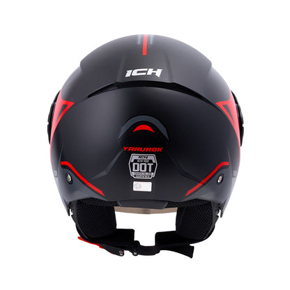 CASCO ICH ICH-102 YARUKO MATE NEGRO ROJO VISOR HUMO