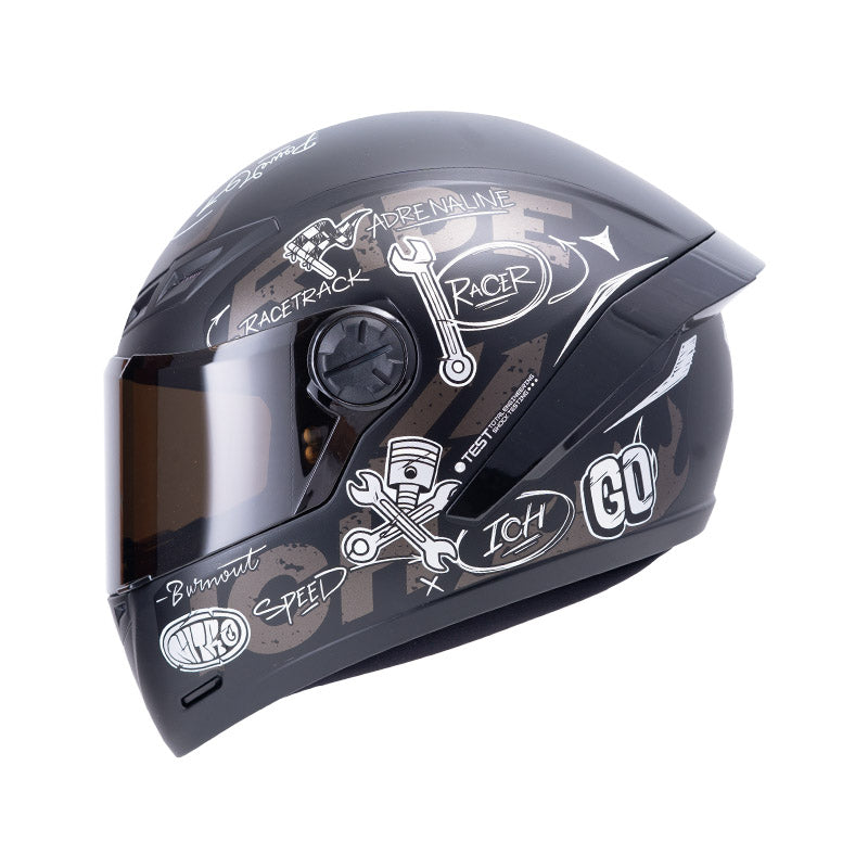 CASCO ICH ICH-501SP MARK MATE NEGRO PLATA VISOR HUMO