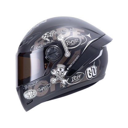 CASCO ICH ICH-501SP MARK MATE NEGRO PLATA VISOR HUMO