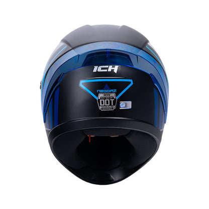 CASCO ICH ICH-501SP NEGGAZ MATE NEGRO AZUL VISOR HUMO