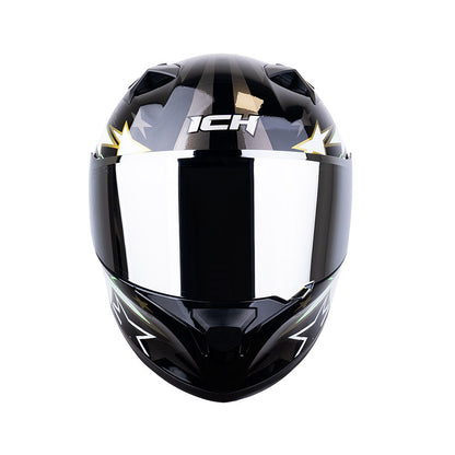 CASCO ICH ICH-503 MAS CAMPEON NEGRO VERDE VISOR PLATA