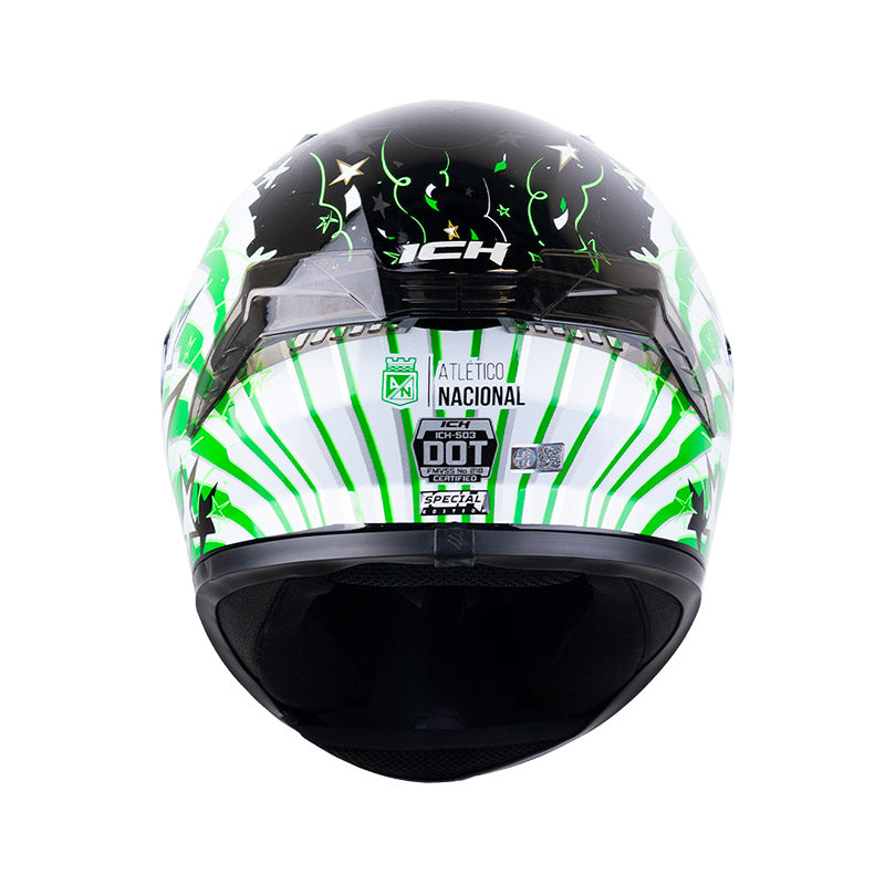 CASCO ICH ICH-503 MAS CAMPEON NEGRO VERDE VISOR PLATA