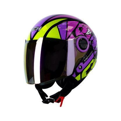 CASCO ICH ICH-102 SOY PARTE DE LA MANADA NEGRO MORADO