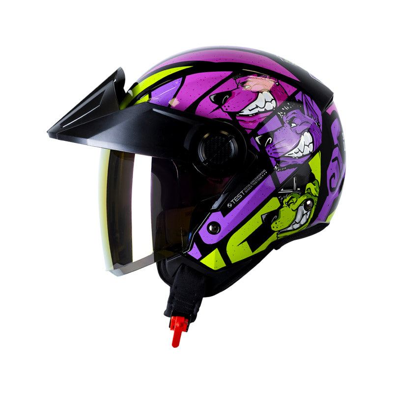 CASCO ICH ICH-102 SOY PARTE DE LA MANADA NEGRO MORADO