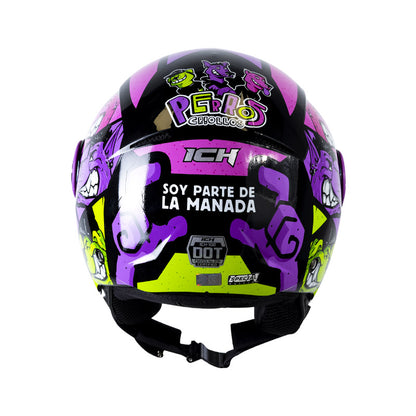 CASCO ICH ICH-102 SOY PARTE DE LA MANADA NEGRO MORADO