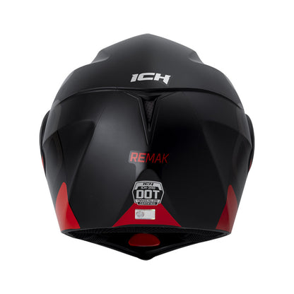 CASCO ICH ICH-3110DV REMAK MATE NEGRO ROJO VISOR HUMO