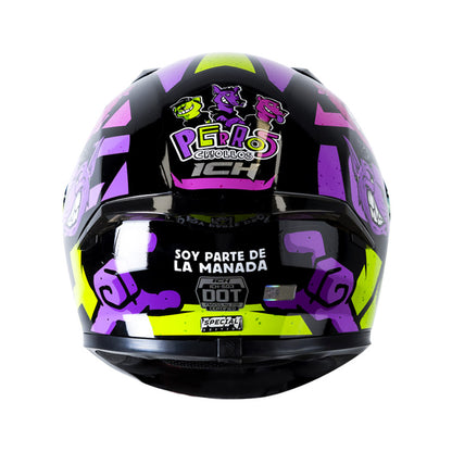 CASCO ICH ICH-503 SOY PARTE DE LA MANADA NEGRO MORADO