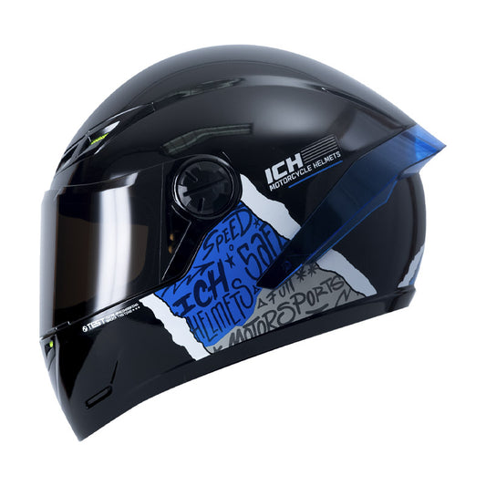 CASCO ICH ICH-501SP SAMPLE NEGRO AZUL VISOR HUMO