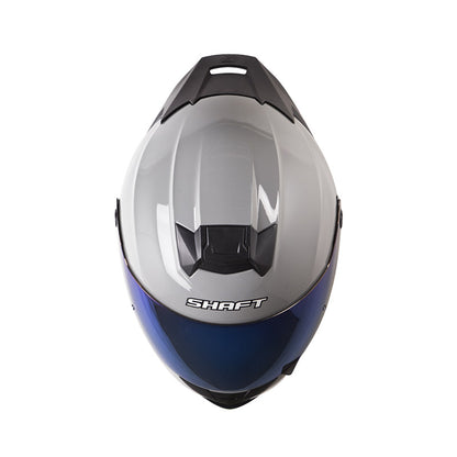 CASCO SHAFT SH-502SP SOLID GRIS PLATA VISOR IRIDIUM AZUL